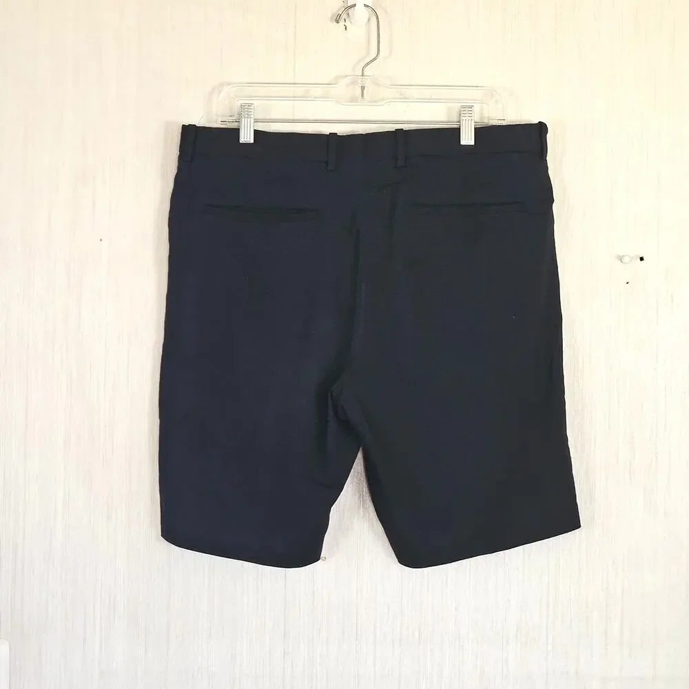 Theory Beckit SW Z Crunch 2 Linen Blend Shorts Navy Sz 34 9